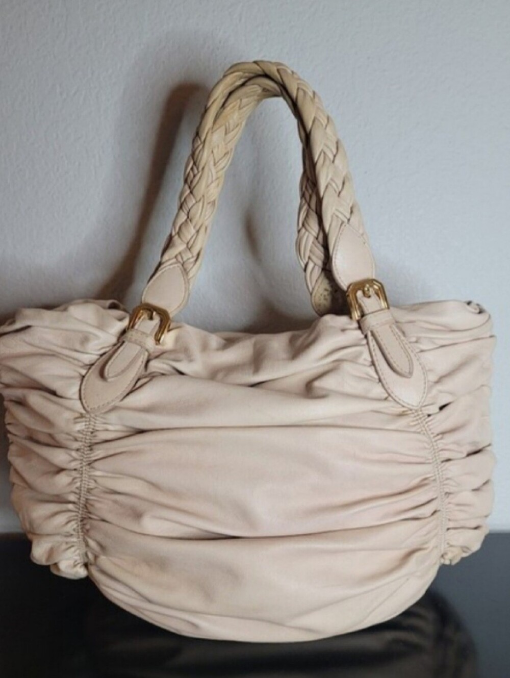 Bally Vintage Gathered Lambskin Leather Mayo Hobo Bag Made In Switzerland - Picture 2 of 12